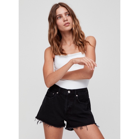 agolde parker shorts black